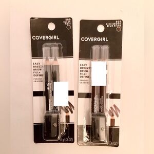 4 covergirl easy breezy brow fill pencils black & rich brown